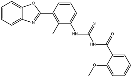 N-[3-(1,3-benzoxazol-2-yl)-2-methylphenyl]-N'-(2-methoxybenzoyl)thiourea 结构式