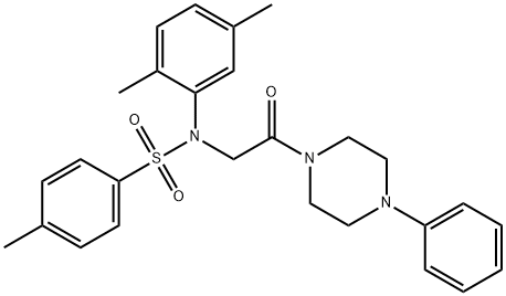 N-(2,5-dimethylphenyl)-4-methyl-N-[2-oxo-2-(4-phenyl-1-piperazinyl)ethyl]benzenesulfonamide 结构式