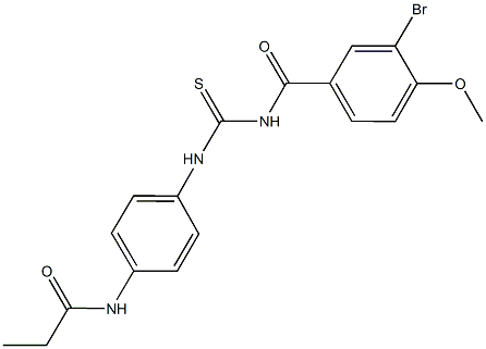 N-[4-({[(3-bromo-4-methoxybenzoyl)amino]carbothioyl}amino)phenyl]propanamide 结构式