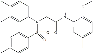 2-{3,4-dimethyl[(4-methylphenyl)sulfonyl]anilino}-N-(2-methoxy-5-methylphenyl)acetamide 结构式