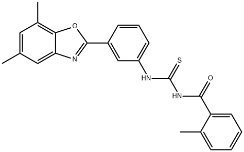 N-[3-(5,7-dimethyl-1,3-benzoxazol-2-yl)phenyl]-N'-(2-methylbenzoyl)thiourea 结构式