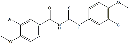 N-(3-bromo-4-methoxybenzoyl)-N'-(3-chloro-4-methoxyphenyl)thiourea 结构式