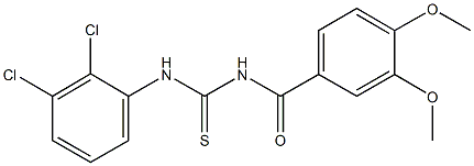 N-(2,3-dichlorophenyl)-N'-(3,4-dimethoxybenzoyl)thiourea 结构式