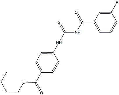 butyl 4-({[(3-fluorobenzoyl)amino]carbothioyl}amino)benzoate 结构式