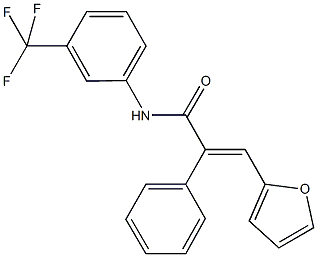 3-(2-furyl)-2-phenyl-N-[3-(trifluoromethyl)phenyl]acrylamide 结构式