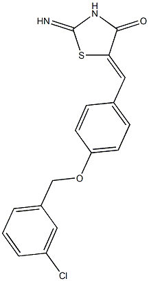 5-{4-[(3-chlorobenzyl)oxy]benzylidene}-2-imino-1,3-thiazolidin-4-one 结构式
