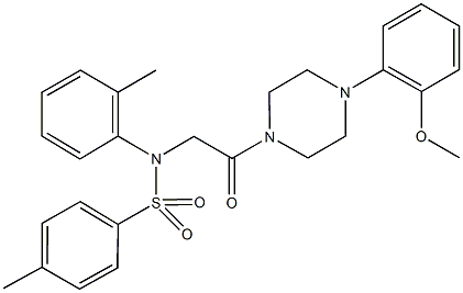 N-{2-[4-(2-methoxyphenyl)piperazin-1-yl]-2-oxoethyl}-4-methyl-N-(2-methylphenyl)benzenesulfonamide 结构式