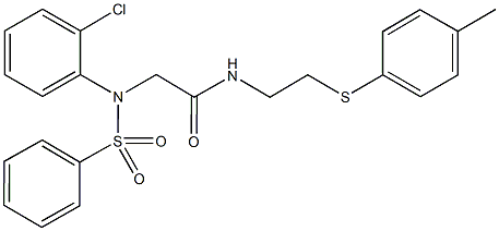 2-[2-chloro(phenylsulfonyl)anilino]-N-{2-[(4-methylphenyl)sulfanyl]ethyl}acetamide 结构式