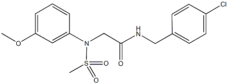 N-(4-chlorobenzyl)-2-[3-methoxy(methylsulfonyl)anilino]acetamide 结构式