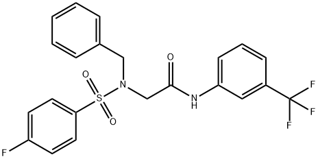 2-{benzyl[(4-fluorophenyl)sulfonyl]amino}-N-[3-(trifluoromethyl)phenyl]acetamide 结构式