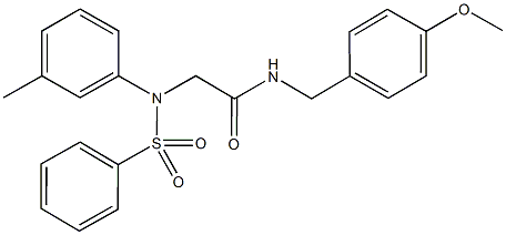 N-(4-methoxybenzyl)-2-[3-methyl(phenylsulfonyl)anilino]acetamide 结构式