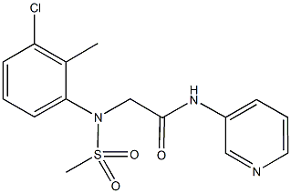 2-[3-chloro-2-methyl(methylsulfonyl)anilino]-N-(3-pyridinyl)acetamide 结构式