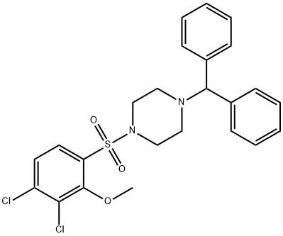 6-[(4-benzhydryl-1-piperazinyl)sulfonyl]-2,3-dichlorophenyl methyl ether 结构式