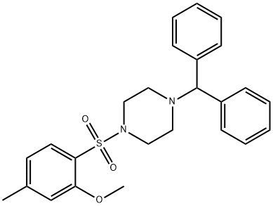 2-[(4-benzhydryl-1-piperazinyl)sulfonyl]-5-methylphenyl methyl ether 结构式