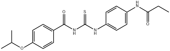 N-[4-({[(4-isopropoxybenzoyl)amino]carbothioyl}amino)phenyl]propanamide 结构式