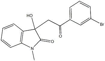 3-[2-(3-bromophenyl)-2-oxoethyl]-3-hydroxy-1-methyl-1,3-dihydro-2H-indol-2-one 结构式