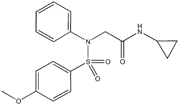 N-cyclopropyl-2-{[(4-methoxyphenyl)sulfonyl]anilino}acetamide 结构式