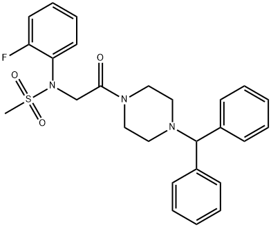 N-[2-(4-benzhydryl-1-piperazinyl)-2-oxoethyl]-N-(2-fluorophenyl)methanesulfonamide 结构式