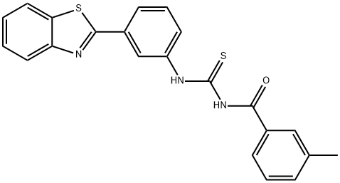 N-[3-(1,3-benzothiazol-2-yl)phenyl]-N'-(3-methylbenzoyl)thiourea 结构式