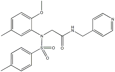 2-{2-methoxy-5-methyl[(4-methylphenyl)sulfonyl]anilino}-N-(4-pyridinylmethyl)acetamide 结构式