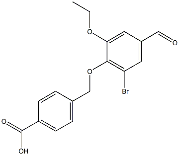 4-[(2-bromo-6-ethoxy-4-formylphenoxy)methyl]benzoic acid 结构式