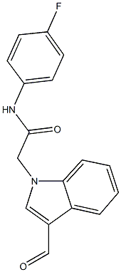 N-(4-fluorophenyl)-2-(3-formyl-1H-indol-1-yl)acetamide 结构式