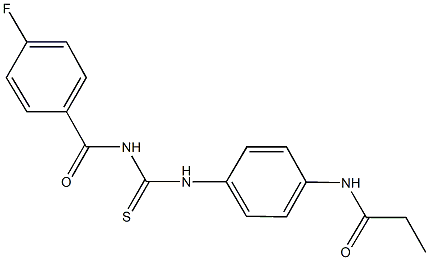N-[4-({[(4-fluorobenzoyl)amino]carbothioyl}amino)phenyl]propanamide 结构式