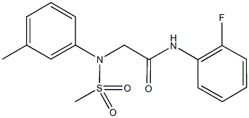 N-(2-fluorophenyl)-2-[3-methyl(methylsulfonyl)anilino]acetamide 结构式