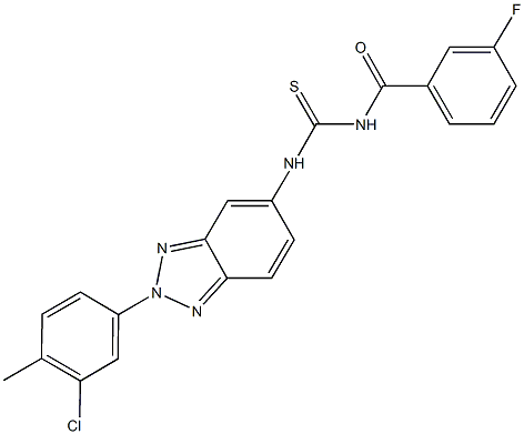 N-[2-(3-chloro-4-methylphenyl)-2H-1,2,3-benzotriazol-5-yl]-N'-(3-fluorobenzoyl)thiourea 结构式