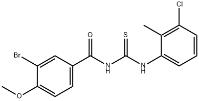 N-(3-bromo-4-methoxybenzoyl)-N'-(3-chloro-2-methylphenyl)thiourea 结构式