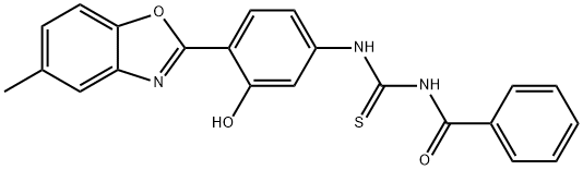 N-benzoyl-N'-[3-hydroxy-4-(5-methyl-1,3-benzoxazol-2-yl)phenyl]thiourea 结构式