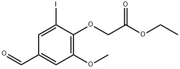 (4-甲酰基-2-碘-6-甲氧基苯氧基)乙酸乙酯 结构式