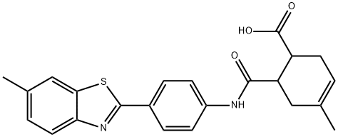4-methyl-6-{[4-(6-methyl-1,3-benzothiazol-2-yl)anilino]carbonyl}-3-cyclohexene-1-carboxylic acid 结构式