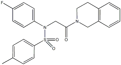 N-[2-(3,4-dihydroisoquinolin-2(1H)-yl)-2-oxoethyl]-N-(4-fluorophenyl)-4-methylbenzenesulfonamide 结构式