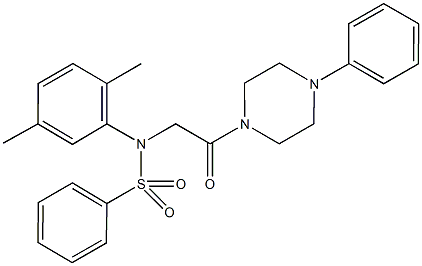N-(2,5-dimethylphenyl)-N-[2-oxo-2-(4-phenyl-1-piperazinyl)ethyl]benzenesulfonamide 结构式