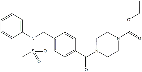 ethyl 4-(4-{[(methylsulfonyl)anilino]methyl}benzoyl)-1-piperazinecarboxylate 结构式