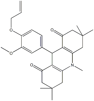 9-[4-(allyloxy)-3-methoxyphenyl]-3,3,6,6,10-pentamethyl-3,4,6,7,9,10-hexahydro-1,8(2H,5H)-acridinedione 结构式