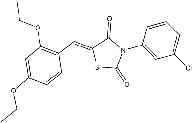 3-(3-chlorophenyl)-5-(2,4-diethoxybenzylidene)-1,3-thiazolidine-2,4-dione 结构式