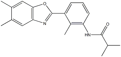 N-[3-(5,6-dimethyl-1,3-benzoxazol-2-yl)-2-methylphenyl]-2-methylpropanamide 结构式