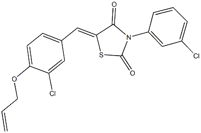 5-[4-(allyloxy)-3-chlorobenzylidene]-3-(3-chlorophenyl)-1,3-thiazolidine-2,4-dione 结构式