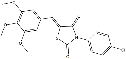 3-(4-chlorophenyl)-5-(3,4,5-trimethoxybenzylidene)-1,3-thiazolidine-2,4-dione 结构式