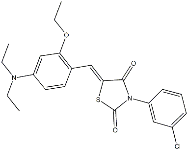 3-(3-chlorophenyl)-5-[4-(diethylamino)-2-ethoxybenzylidene]-1,3-thiazolidine-2,4-dione 结构式