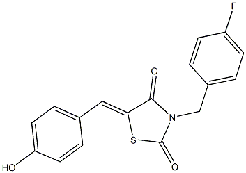 3-(4-fluorobenzyl)-5-(4-hydroxybenzylidene)-1,3-thiazolidine-2,4-dione 结构式