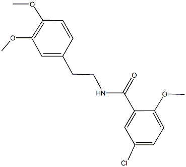 5-chloro-N-[2-(3,4-dimethoxyphenyl)ethyl]-2-methoxybenzamide 结构式