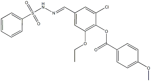 2-chloro-6-ethoxy-4-[2-(phenylsulfonyl)carbohydrazonoyl]phenyl 4-methoxybenzoate 结构式