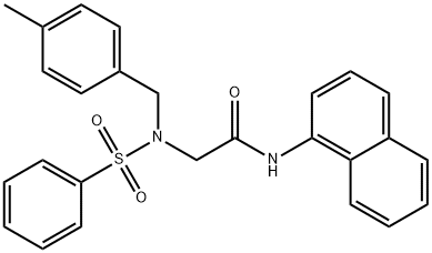 2-[[(4-methylphenyl)methyl](phenylsulfonyl)amino]-N-naphthalen-1-ylacetamide 结构式