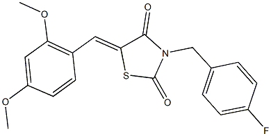 5-(2,4-dimethoxybenzylidene)-3-(4-fluorobenzyl)-1,3-thiazolidine-2,4-dione 结构式