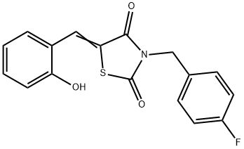 3-(4-fluorobenzyl)-5-(2-hydroxybenzylidene)-1,3-thiazolidine-2,4-dione 结构式