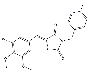 5-(3-bromo-4,5-dimethoxybenzylidene)-3-(4-fluorobenzyl)-1,3-thiazolidine-2,4-dione 结构式