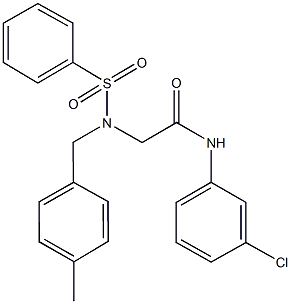 N-(3-chlorophenyl)-2-[(4-methylbenzyl)(phenylsulfonyl)amino]acetamide 结构式